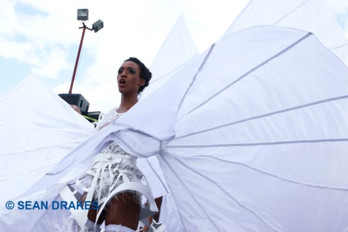 Masquerader in The Waters on Carnival Tuesday in Port of Spain.